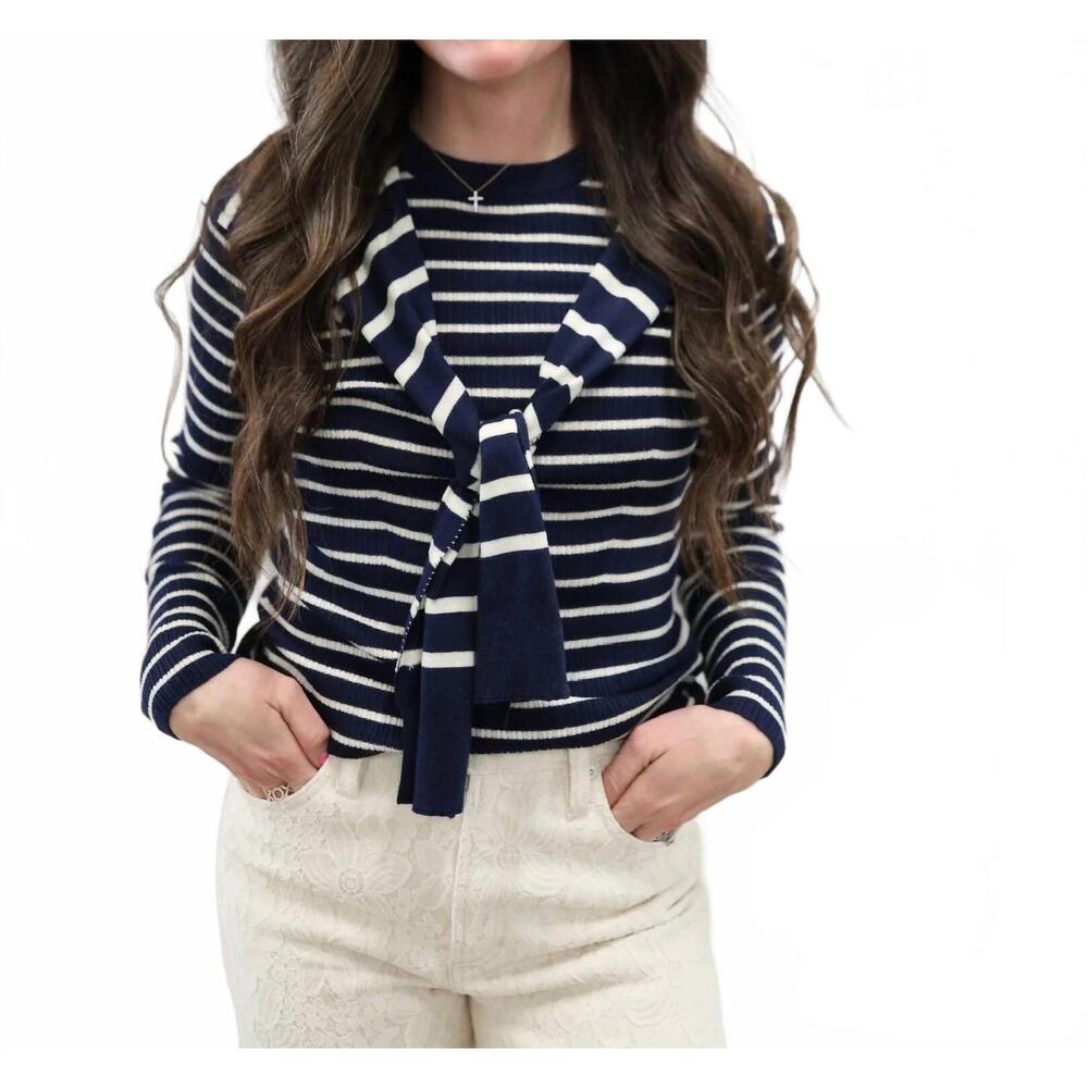 NEW CURRENT AIR willa long sleeve top in blue